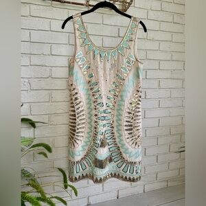 VERTY, NWOT, WOMENS, AZTEC SEQUIN DRESS. CHIC & STYLISH. SIZE S